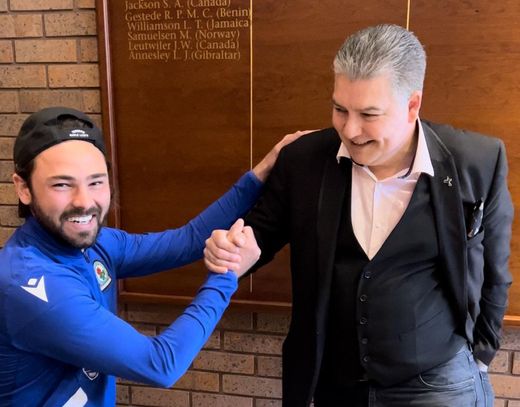 Magician Darren Brand with Bradley Dack