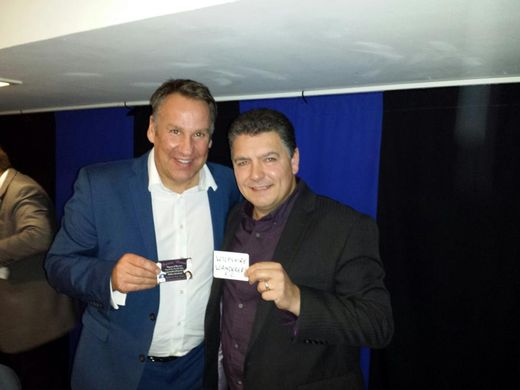 Magician Darren Brand with Paul Merson