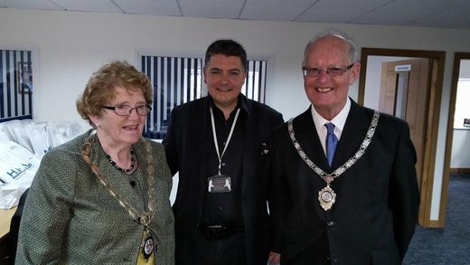 Magician Darren Brand with the Mayor and Mayoress
